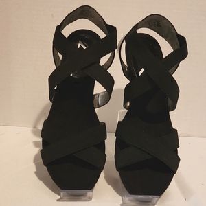 Anne Klein Black Wedge Sandals